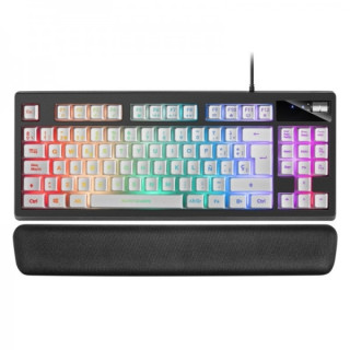 Mars Gaming MKAX Teclado Gaming - Iluminacion RGB 9 Efectos - Diseño Compacto TKL - Tecnologia H-Mech - Control Volumen Roller