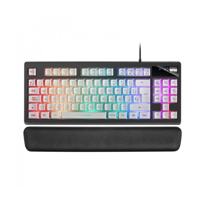 Mars Gaming MKAX Teclado Gaming - Iluminacion RGB 9 Efectos - Diseño Compacto TKL - Tecnologia H-Mech - Control Volumen Roller
