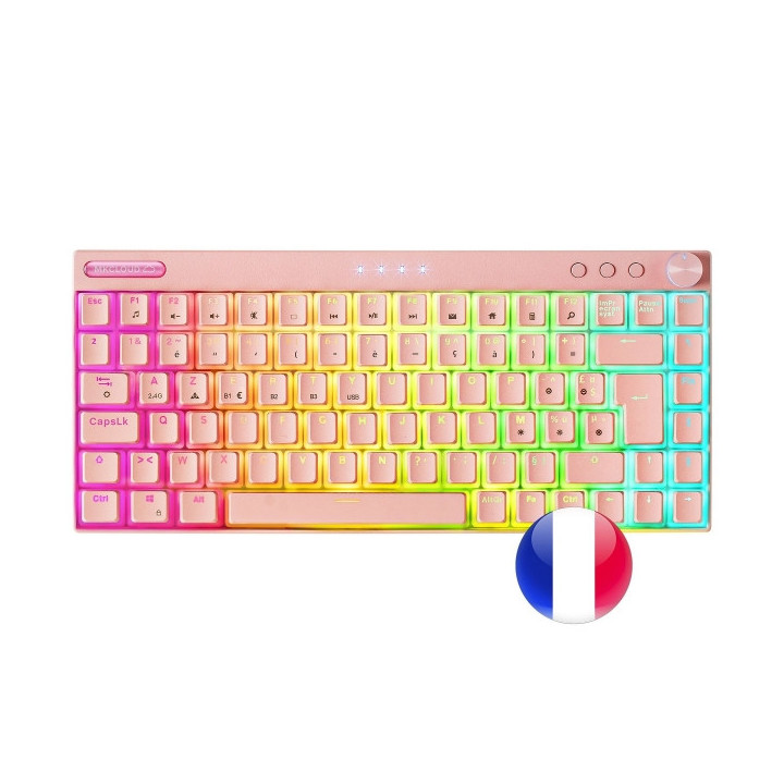 Mars Gaming Teclado Premium - Triple Conexion - Tamaño Ultra-Compacto 75% - Switch Outemu SQ Pro Azul - Iluminacion RGB - Bate