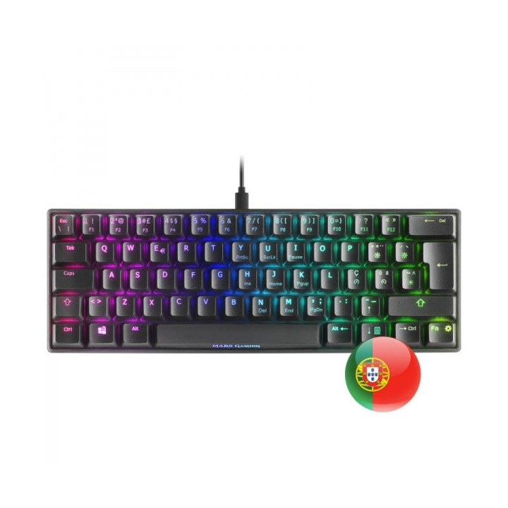 Mars Gaming MKMINI Teclado Gaming - Ultra-Compacto 60% - Iluminacion RGB Chroma - Switches Mecanicos OUTEMU Pro - Software Pers