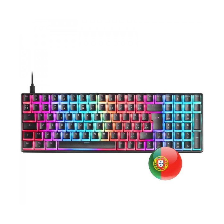 Mars Gaming MKULTRA Teclado Gaming Premium - Tamaño Compacto 96% - Teclas PBT Pudding - Iluminacion RGB Chroma - Switches OUTE