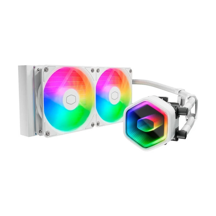 Cooler Master MasterLiquid 240 Core II Kit de Refrigeracion Liquida - ARGB - TDP 270W - Compatibilidad Universal - Color Blanco
