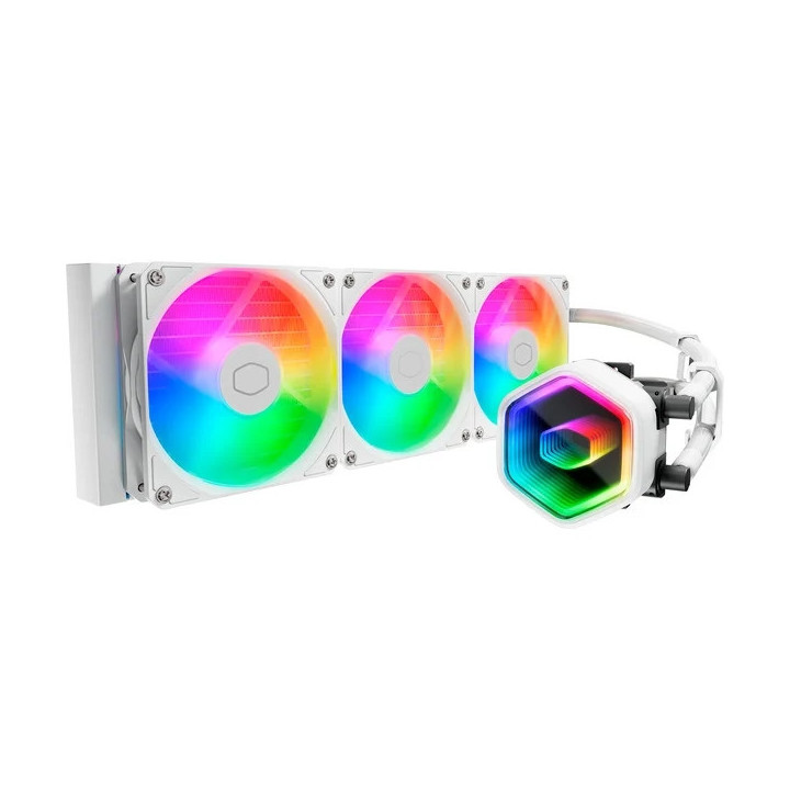 Cooler Master MasterLiquid 360 Core II Kit de Refrigeracion Liquida - ARGB - TDP 280W - Compatibilidad Universal - Color Blanco
