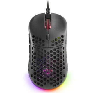 Mars Gaming MM55 Raton Gaming USB 12800dpi - Carcasa de Panel Perforado - 5 Botones - Iluminacion RGB Chroma - Uso Diestro - Ca