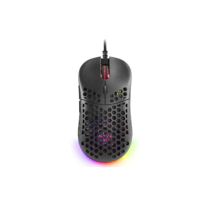 Mars Gaming MM55 Raton Gaming USB 12800dpi - Carcasa de Panel Perforado - 5 Botones - Iluminacion RGB Chroma - Uso Diestro - Ca