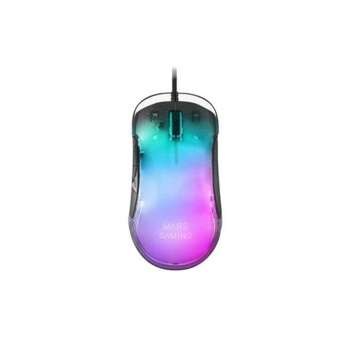 Mars Gaming MMGLOW Raton Gaming USB 12800dpi - Cuerpo con Acabado Espejo - 6 Botones - Iluminacion RGB Chroma - Uso Diestro - C
