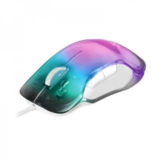 Mars Gaming MMGLOW Raton Gaming - Ultraligero 75g - Iluminacion RGB CHROMA-GLOW - Sensor 12800 DPI - Switches HUANO - Cable Fea