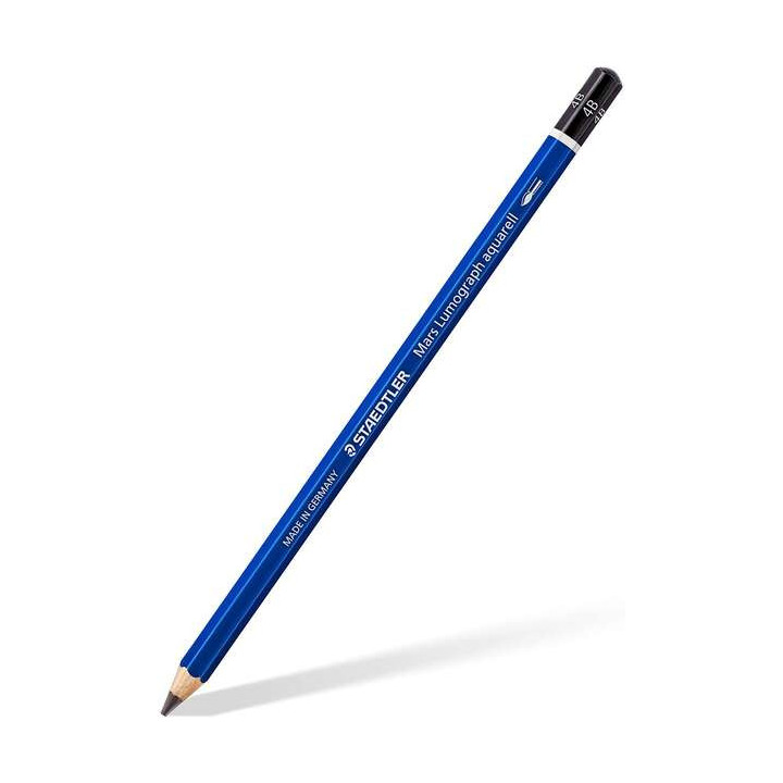 Staedtler Mars Lumograph Aquarell 100A Lapiz de Grafito - Mina 4B - Resistencia a la Rotura - Madera de Bosques Sostenibles