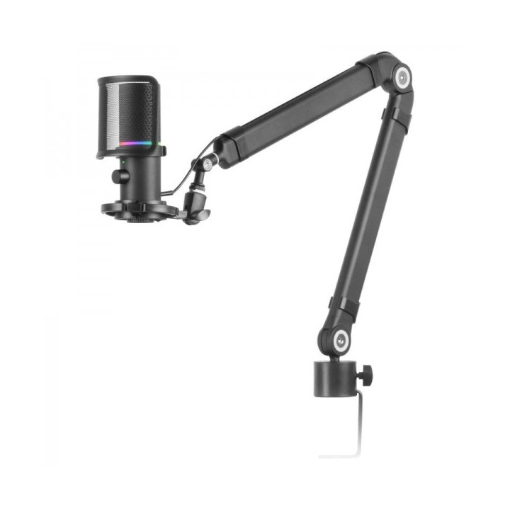 Mars Gaming MMIC-XT Microfono Personalizable - Modos Cardioide y Reduccion de Ruido - Brazo Regulable - Filtro Pop - Iluminacio