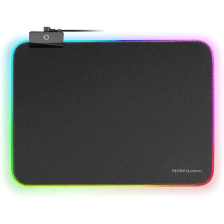 Mars Gaming Alfombrilla MMPRGBL - 365x265mm - Superficie Optimizada - Sistema RGB Control con Fibra Optica - 12 Modos de Ilumin
