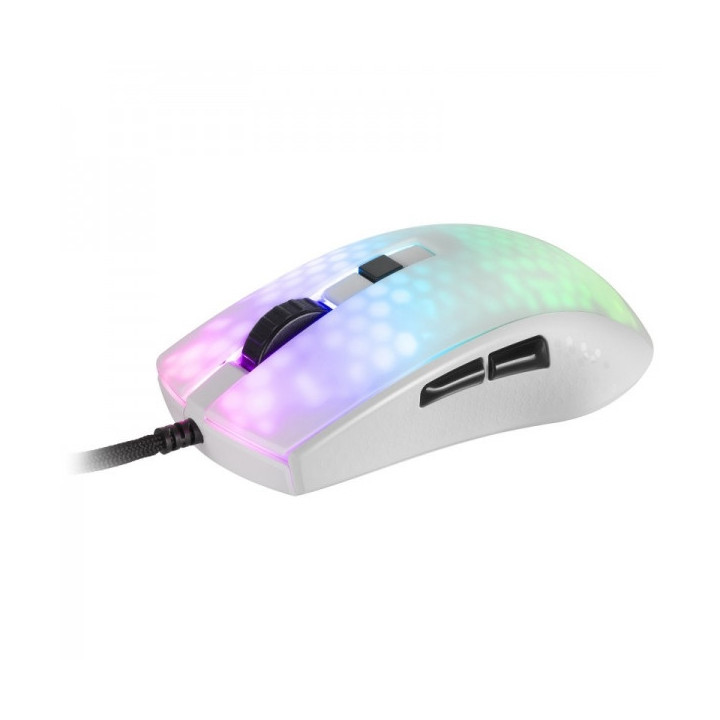 Mars Gaming MMR Raton Gaming Ultraligero - 58g - Iluminacion RGB - Sensor Optico 12800 DPI - Switches Mecanicos Huano - Cable F