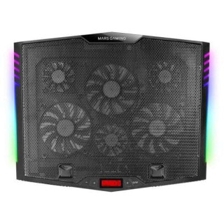Mars Gaming MNBC5 Base de Refrigeracion para Portatil hasta 19" - 6 Ventiladores - 7 Posiciones de Inclinacion - Iluminacion AR