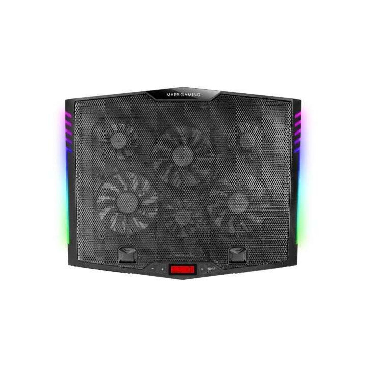 Mars Gaming MNBC5 Base de Refrigeracion para Portatil hasta 19" - 6 Ventiladores - 7 Posiciones de Inclinacion - Iluminacion AR
