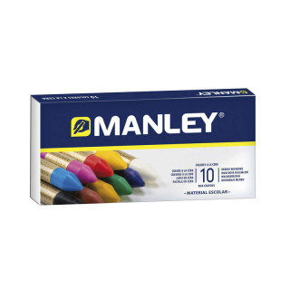Manley Pack de 10 Ceras Blandas de Trazo Suave - Ideal para Gran Variedad de Tecnicas y Aplicaciones - Fabricacion Artesanal -