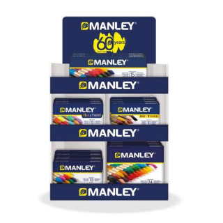 Manley Expositor de 40 Packs Surtidos de Ceras Blandas - Trazo Suave - Gran Variedad de Tecnicas y Aplicaciones - Fabricacion A