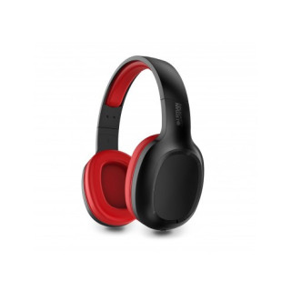 Urban Factory Movee Auriculares Supraaurales de Diadema - Bluetooth 5.1 - Recargables - Color Negro / Rojo