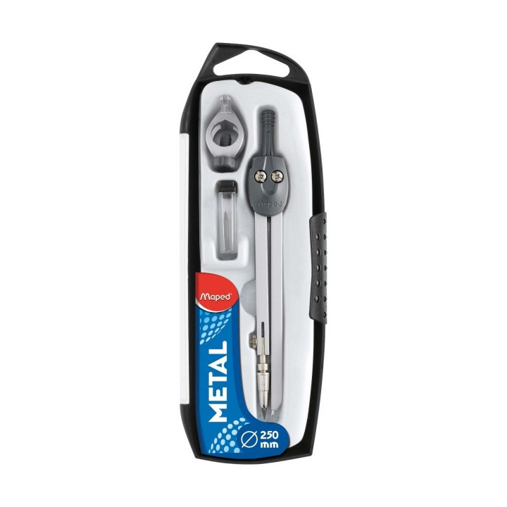 Maped Start Metal Compas con Brazo Articulado - Incluye Adaptador y Minas de Repuesto
