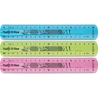 Maped Twist´n Flex Regla de Flexible 20cm - Irrompible - Doble Graduacion - Colores Aleatorios Azul