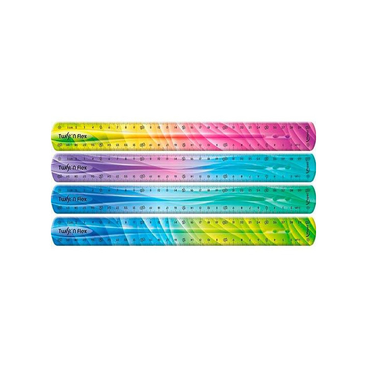 Maped Twist´n Flex Regla de Flexible 30cm - Irrompible - Doble Graduacion - Colores Degradados Aleatorios