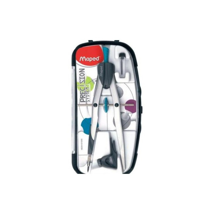 Maped Precision System Compas con Bigotera Gigante - Incluye Adaptador y Estuche de Minas