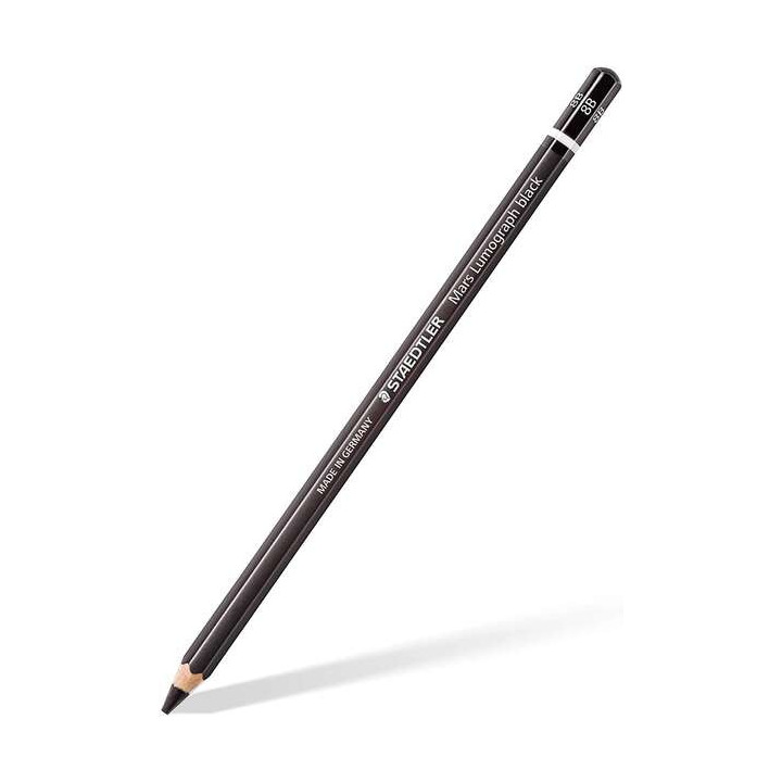 Staedtler Mars Lumograph Black Artist Pencil 100B Lapiz de Grafito - Mina 8B - Resistencia a la Rotura - Madera de Bosques Sost
