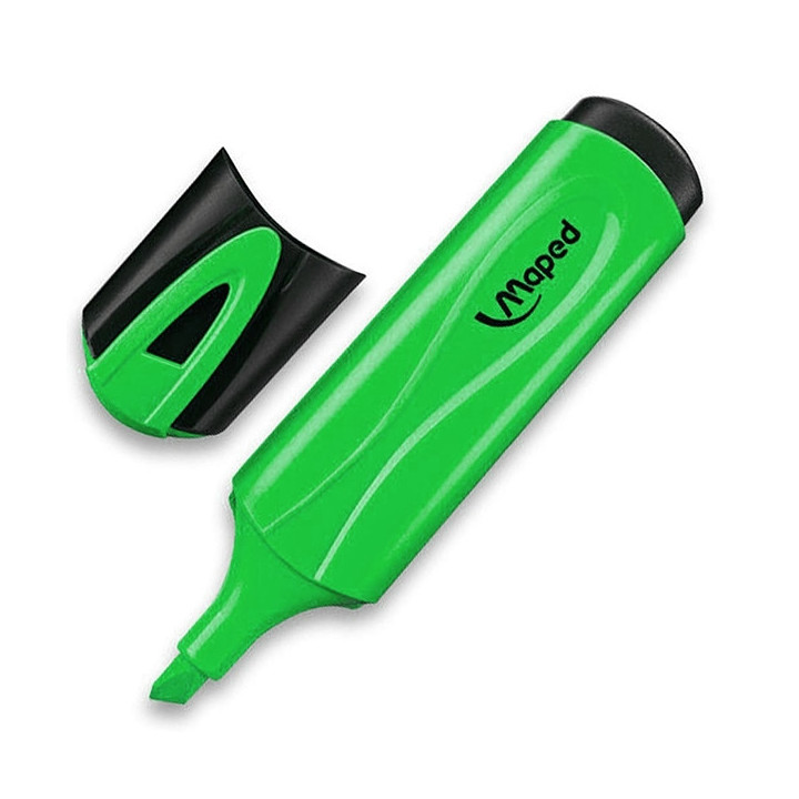 Maped Peps Classic Marcador Fluorescente - Punta Biselada - Trazo de 1 a 5mm - Ideal para Subrayar y Resaltar - Color Verde