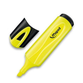Maped Peps Classic Marcador Fluorescente - Punta Biselada - Trazo de 1 a 5mm - Ideal para Subrayar y Resaltar - Color Amarillo