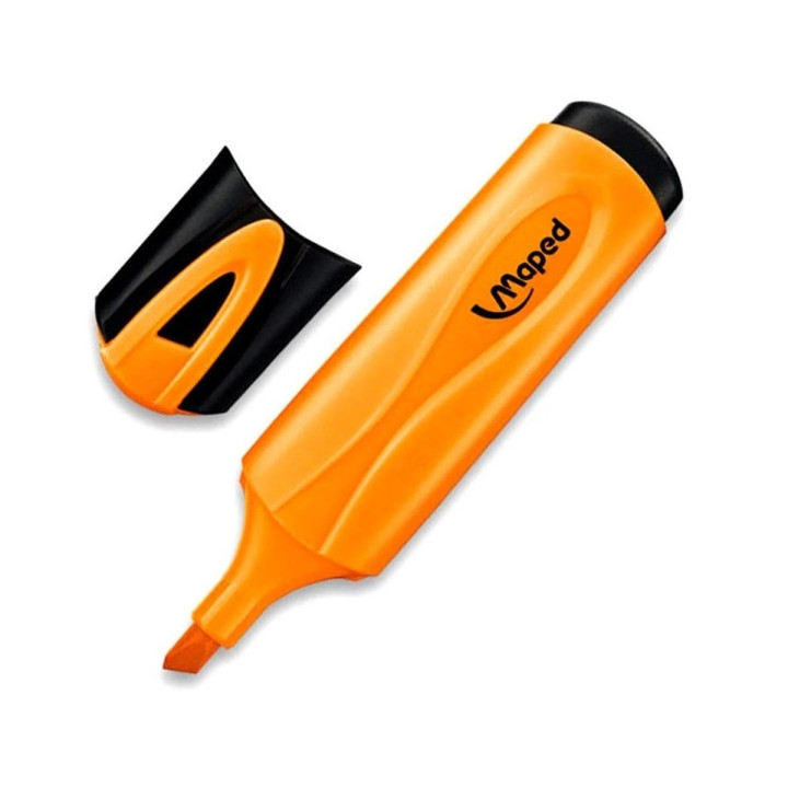 Maped Peps Classic Marcador Fluorescente - Punta Biselada - Trazo de 1 a 5mm - Ideal para Subrayar y Resaltar - Color Naranja