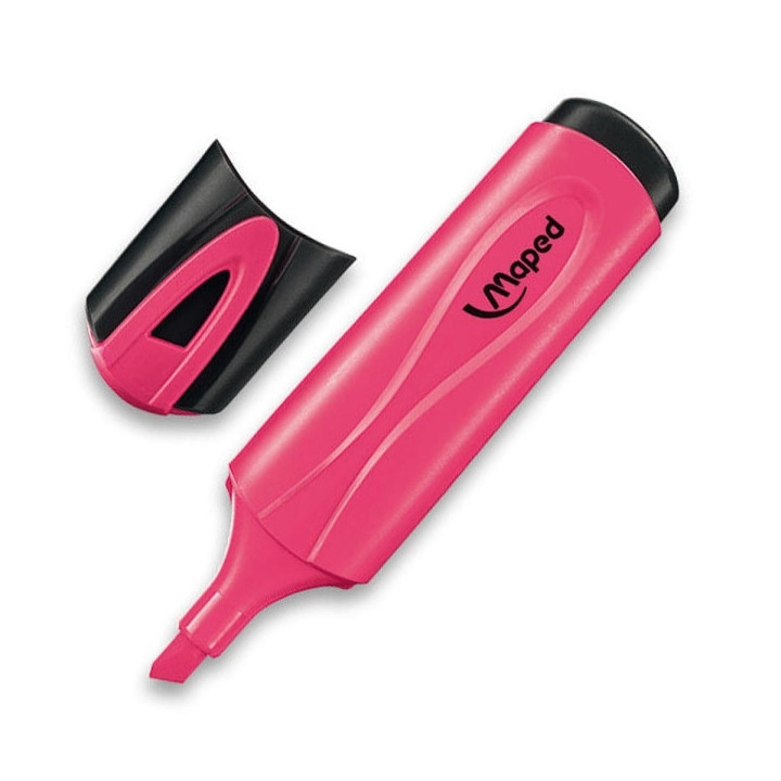 Maped Peps Classic Marcador Fluorescente - Punta Biselada - Trazo de 1 a 5mm - Ideal para Subrayar y Resaltar - Color Rosa