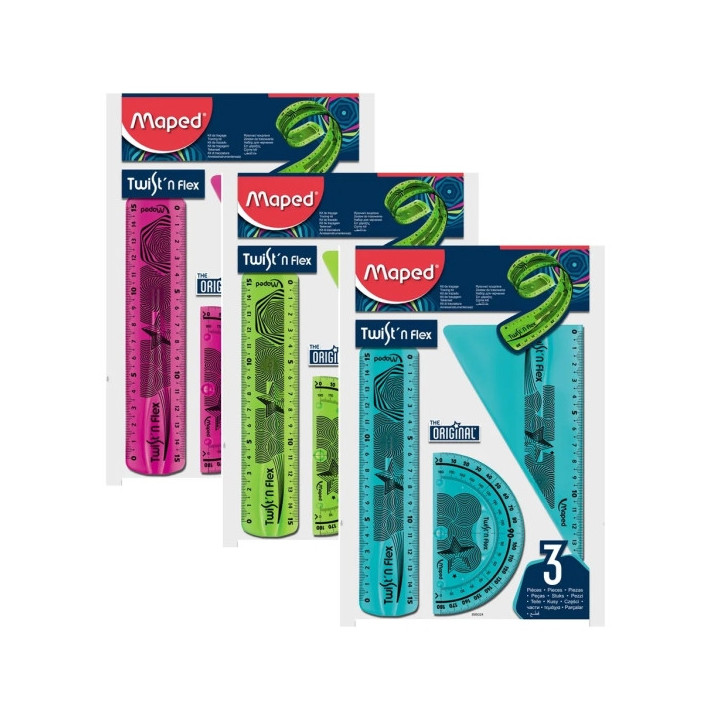 Maped Twist´n Flex Original Pack de Reglas Flexibles - Regla 15cm