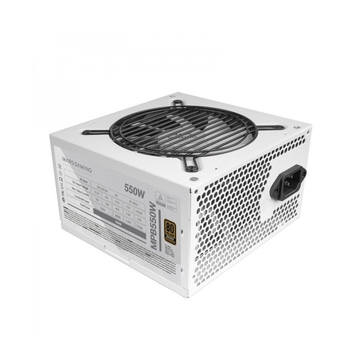Mars Gaming MPB550 Fuente de Alimentacion - 550W - Eficiencia 90% - Certificado 80PLUS Bronze - Tecnologia AI-RPM Silenciosa -