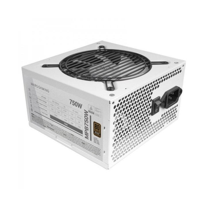Mars Gaming MPB750 Fuente de Alimentacion - 750W - 80Plus Bronze - AI-RPM Silencioso - Cables Planos - Proteccion Avanzada - Ce