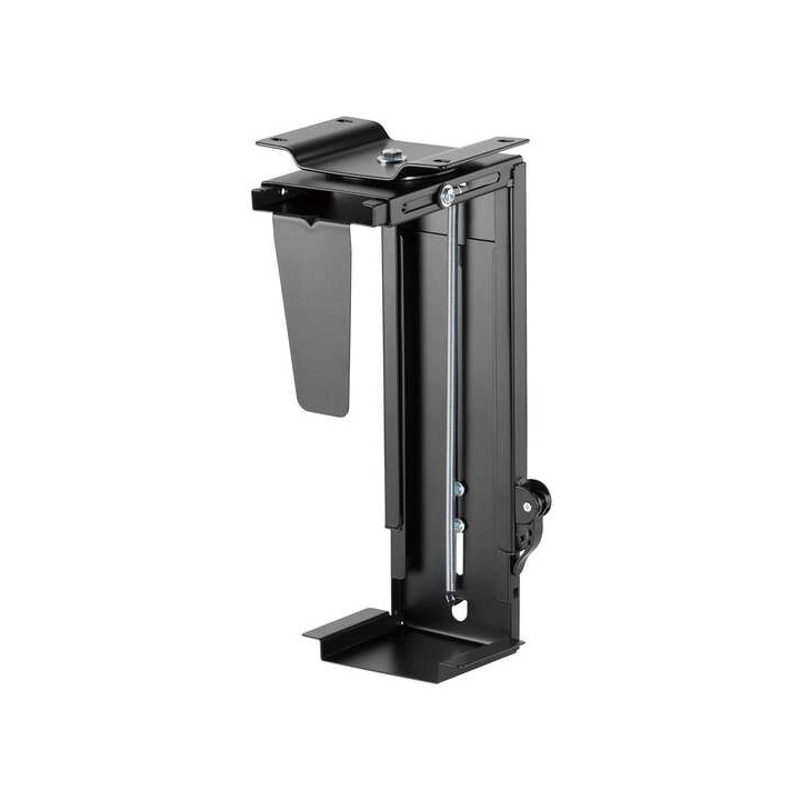 Aisens Soporte Giratorio y Altura Personalizable para CPU por Debajo de Escritorio con Mango de Bloqueo Facil - Color Negro