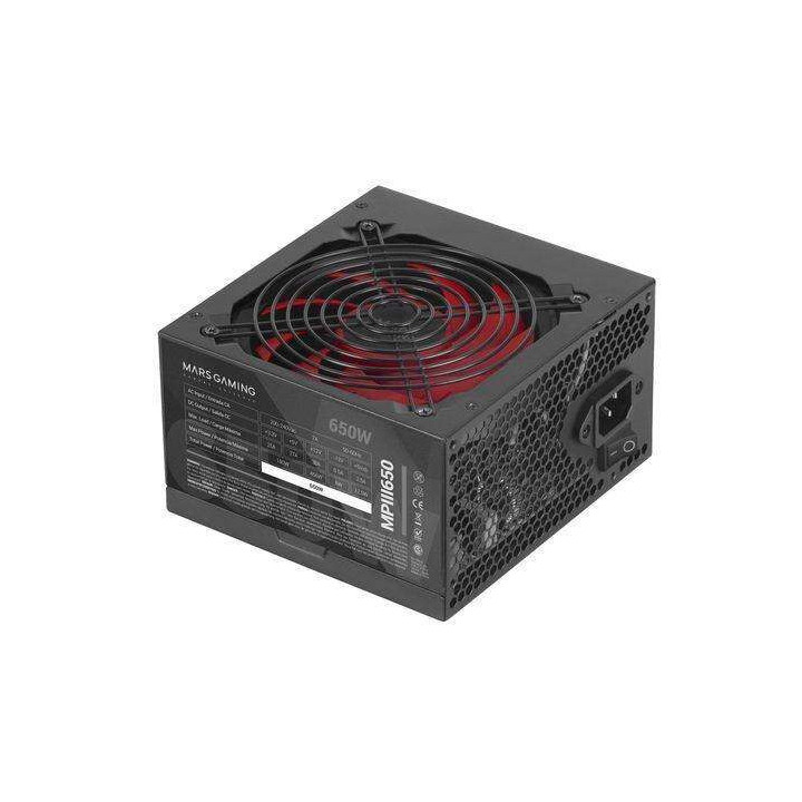 Mars Gaming MPIII650 Fuente de Alimentacion 650W ATX - 85% de Eficiencia - PFC Activo - Silenciosa