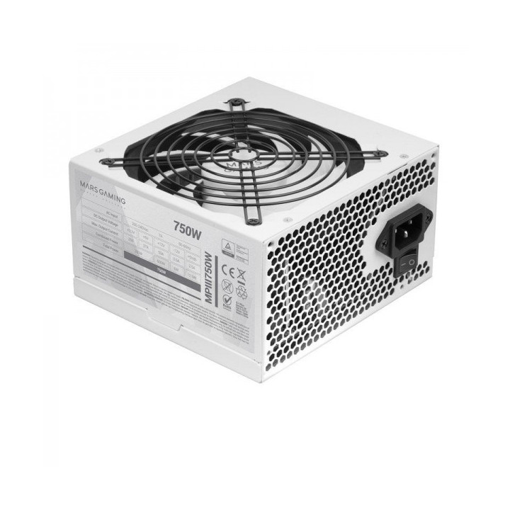 Mars Gaming MPIII MPIII750 Fuente de Alimentacion - Tecnologia AI-RPM - Eficiencia 99% DIGITAL APFC - Funcionamiento Silencioso