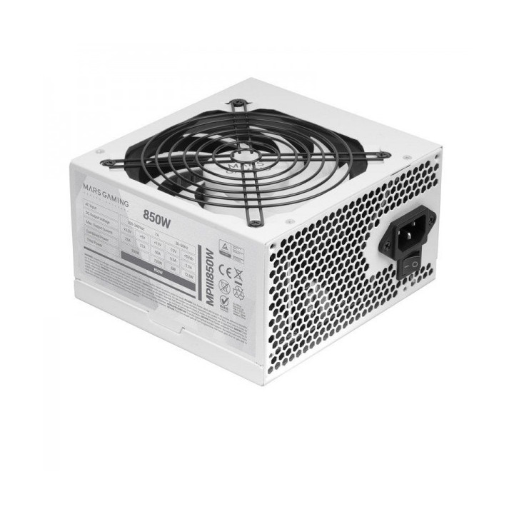 Mars Gaming MPIII850 Fuente de Alimentacion - 850W - Eficiencia 99% DIGITAL APFC - Funcionamiento Silencioso AI-RPM - Cables Pl