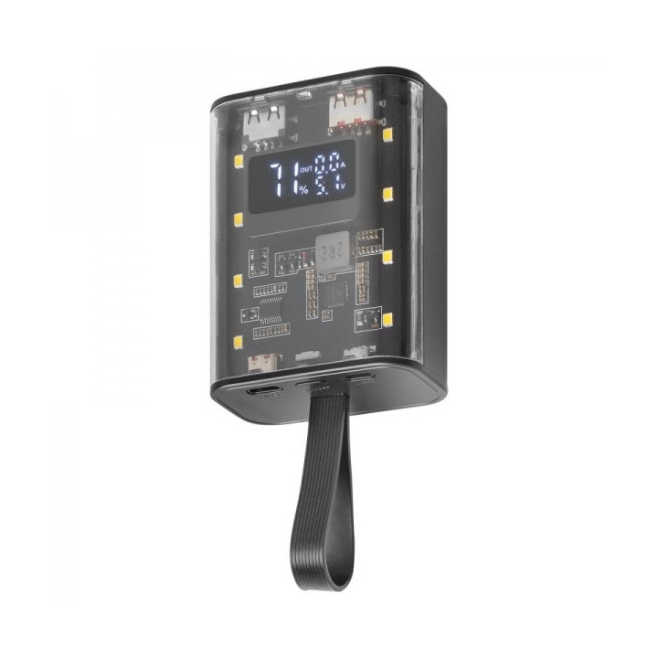 Mars Gaming MPK-10K Power Bank - 10000mAh - Carga Rapida QC3.0 & PD3.0 - Linterna LED - Pantalla de Bateria - Carga Triple Simu