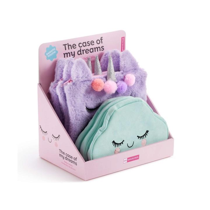 Miquel Rius Back2Fun Expositor con 6 Portatodos Unicornio y Nube - 3 de cada Modelo - Cierre con Cremallera