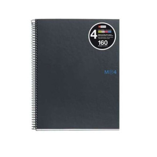 Miquel Rius Notebook4 Cuaderno de Espiral Formato A4 - 160 Hojas Lisas Microperforadas con 4 Taladros - Cubiertas de Carton Ext