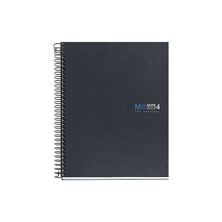 Miquel Rius Notebook4 Cuaderno de Espiral Formato A5 - 160 Hojas Lisas Microperforadas con 2 Taladros - Cubiertas de Carton Ext