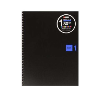 Miquel Rius Notebook1 Cuaderno de Espiral Formato A4 - 80 Hojas Microperforadas con 4 Taladros - Cuadricula 5x5 - Banda de las