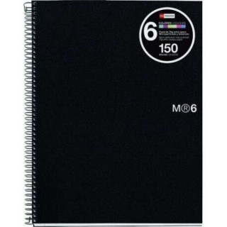 Miquel Rius Notebook6 Cuaderno de Espiral Formato A5 - 150 Hojas de 70gr Microperforadas con 2 Taladros - Cubiertas de Poliprop