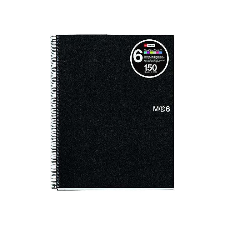Miquel Rius Notebook6 Cuaderno de Espiral Formato A4 Horizontal 7mm - 150 Hojas de 70gr Microperforadas con 4 Taladros - Cubier