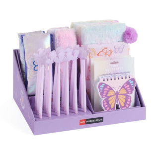 Miquel Rius Butterfly Expositor Multiproducto con 38 Piezas Surtidas de Cuadernos y Diarios