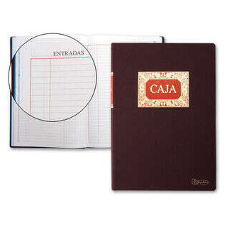 Miquel Rius Libro de Caja M.D con Entradas y Salidas - Tamaño Folio Natural - 100 Hojas - Forrado en Tela - Detalles en Stampi