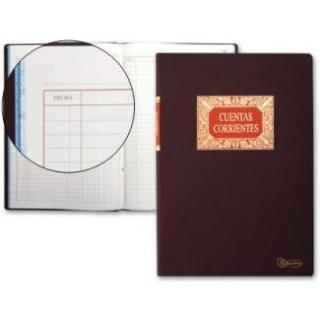 Miquel Rius Libro de Cuentas Corrientes - Tamaño Folio Natural - 100 Hojas - Forrado en Tela - Detalles en Stamping - Corte de