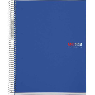 Miquel Rius Notebook8 Cuaderno de Espiral Formato A4 - 200 Hojas de 70 gr Microperforadas con 4 Taladros - Cubiertas de Polipro
