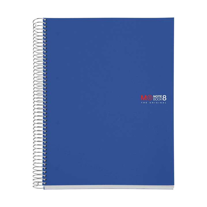 Miquel Rius Notebook8 Cuaderno de Espiral Formato A4 - 200 Hojas de 70 gr Microperforadas con 4 Taladros - Cubiertas de Polipro