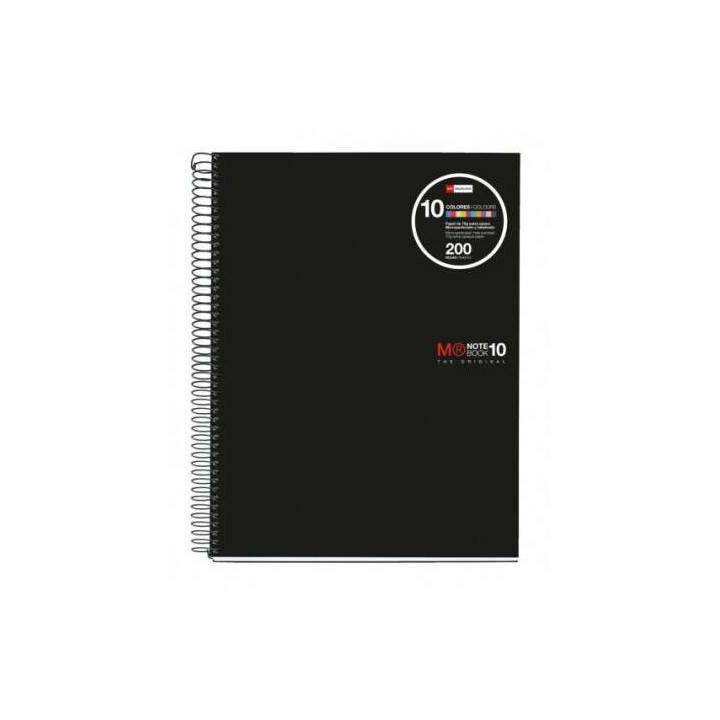 Miquel Rius Notebook10 Cuaderno de Espiral Formato A4 - 200 Hojas de 70gr Microperforadas con 4 Taladros - Cubiertas de Polipro