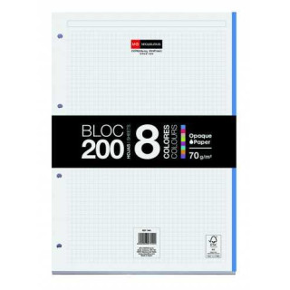 Miquel Rius Bloc8 Bloc Encolado Formato A4 Cuadricula 5x5mm - 200 Hojas de 70gr con 4 Taladros - Base de Carton